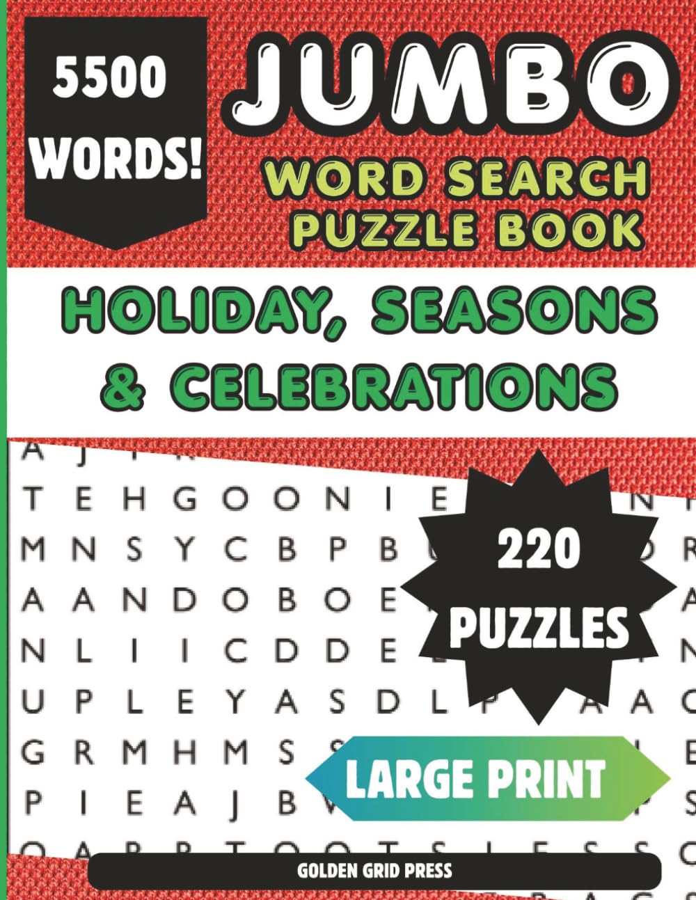 5500 Words Jumbo Word Search Puzzle Book Holiday, Seasons & Celebrations: Festive Themes and Events for Adults and Seniors