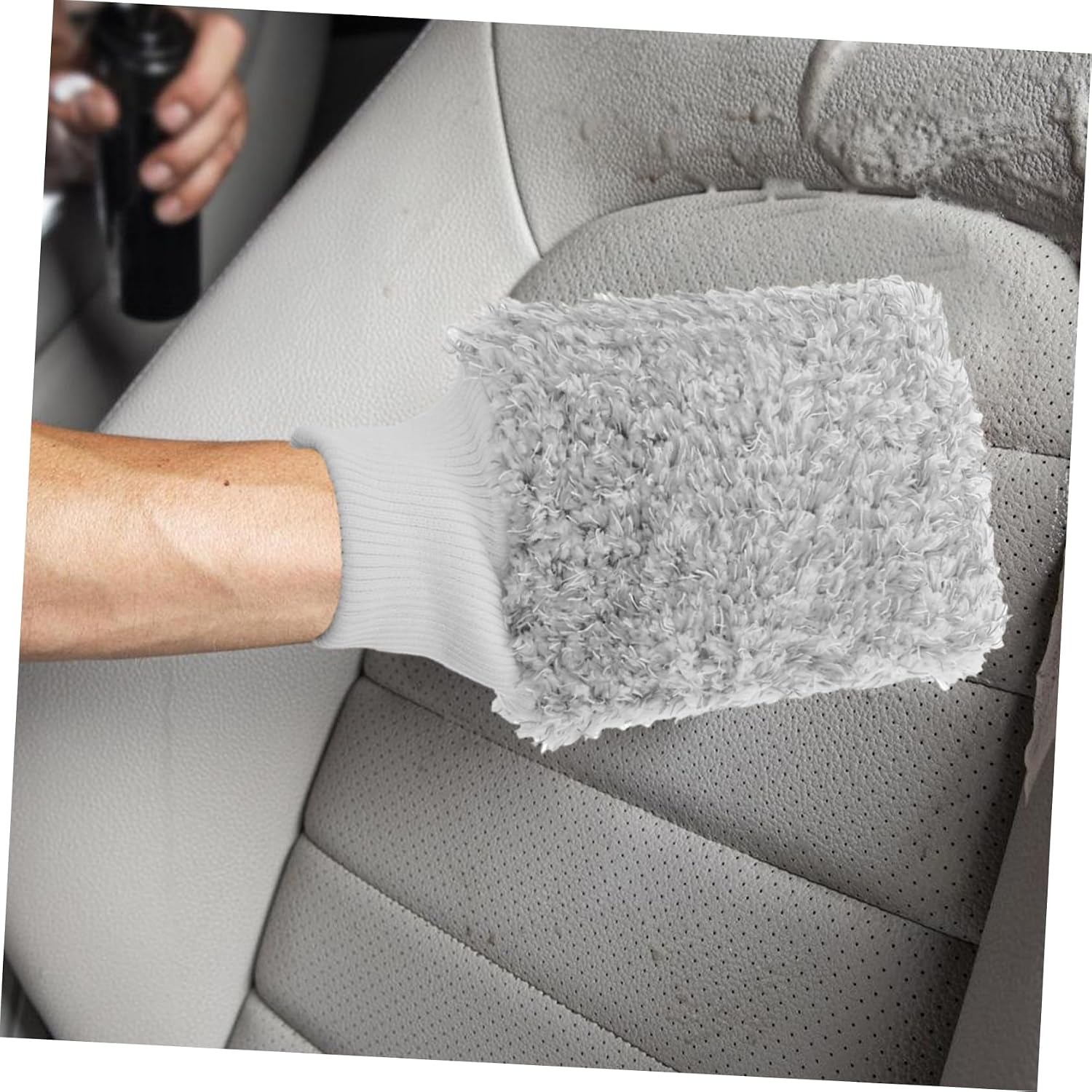 Zerodeko Automotive Car Wash Mitt Thick Microfiber Glove for Scratch Cleaning Dual-Sided Fleece Fits All Car Models Convenient Storage and Portability