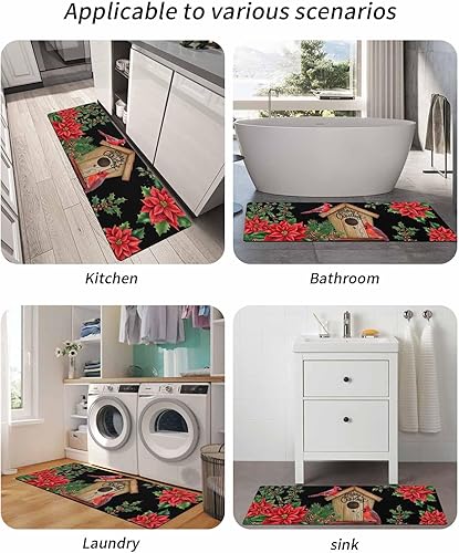Miniatura 6 de Tapete de baño de Navidad para bañera, antideslizante, de secado rápido y absorbente, tierra de diatomeas, fregadero, dormitorio, cocina, tapete