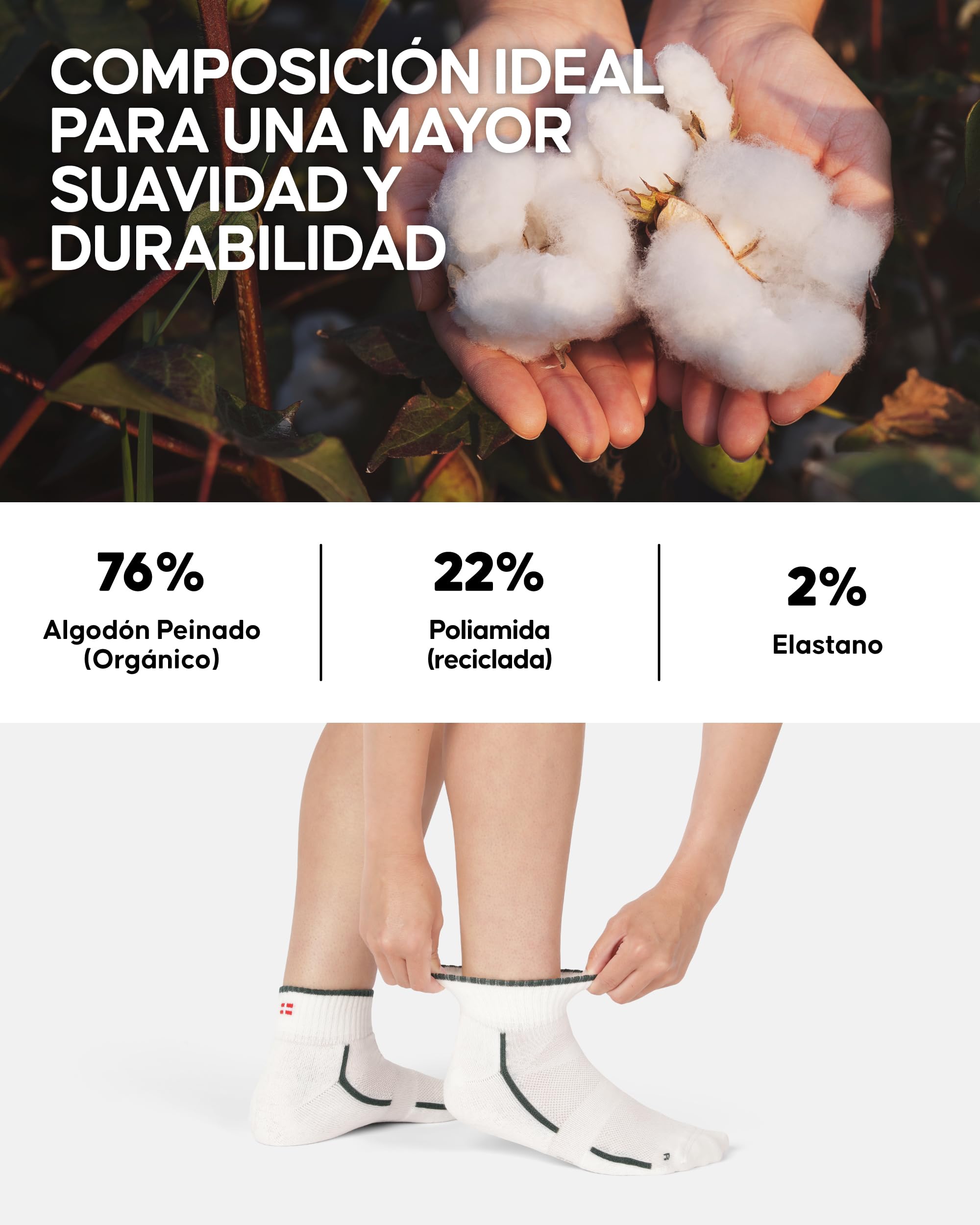 DANISH ENDURANCE Calcetines Deporte Hombre y Mujer Tobilleros - Algodon, Alcochados, 3 y 6 Pack - Deportes, Calcetines Hombre y Mujer, Unisex