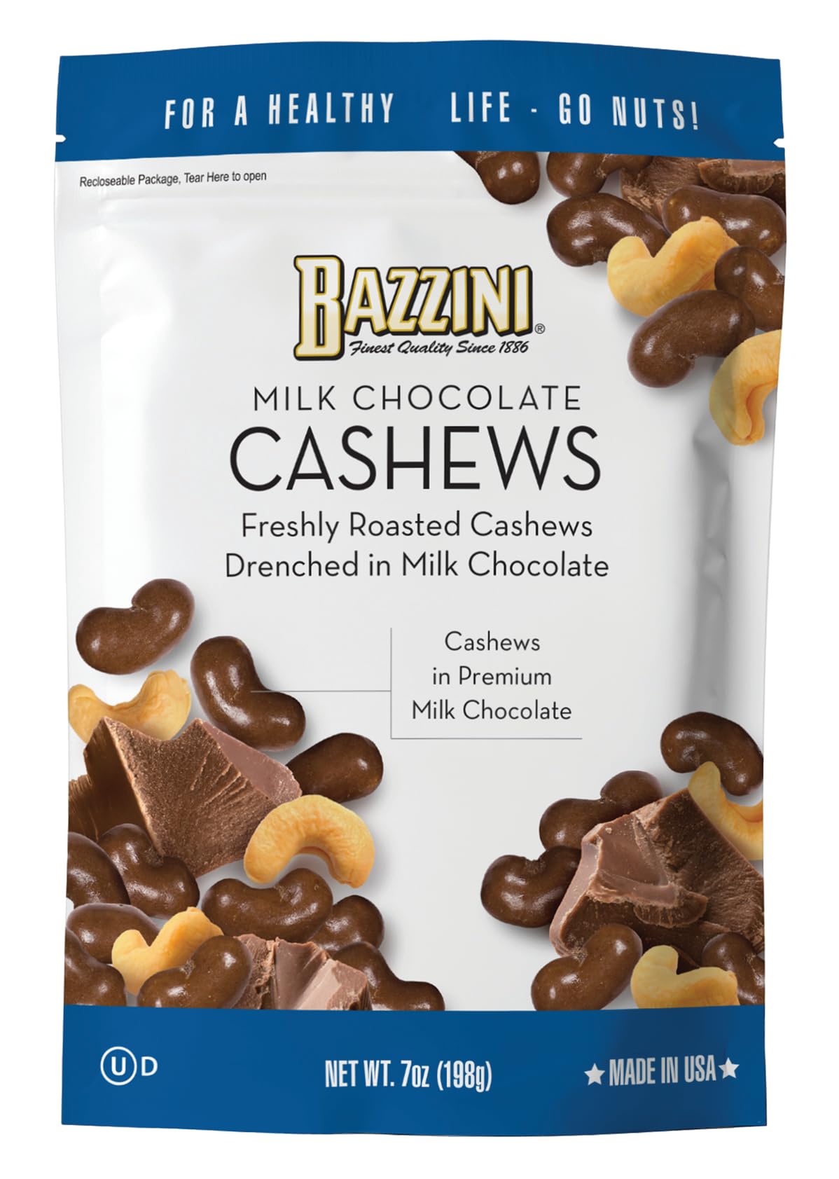 Amazon.com : Bazzini Milk Chocolate Cashews, Gourmet Cashews