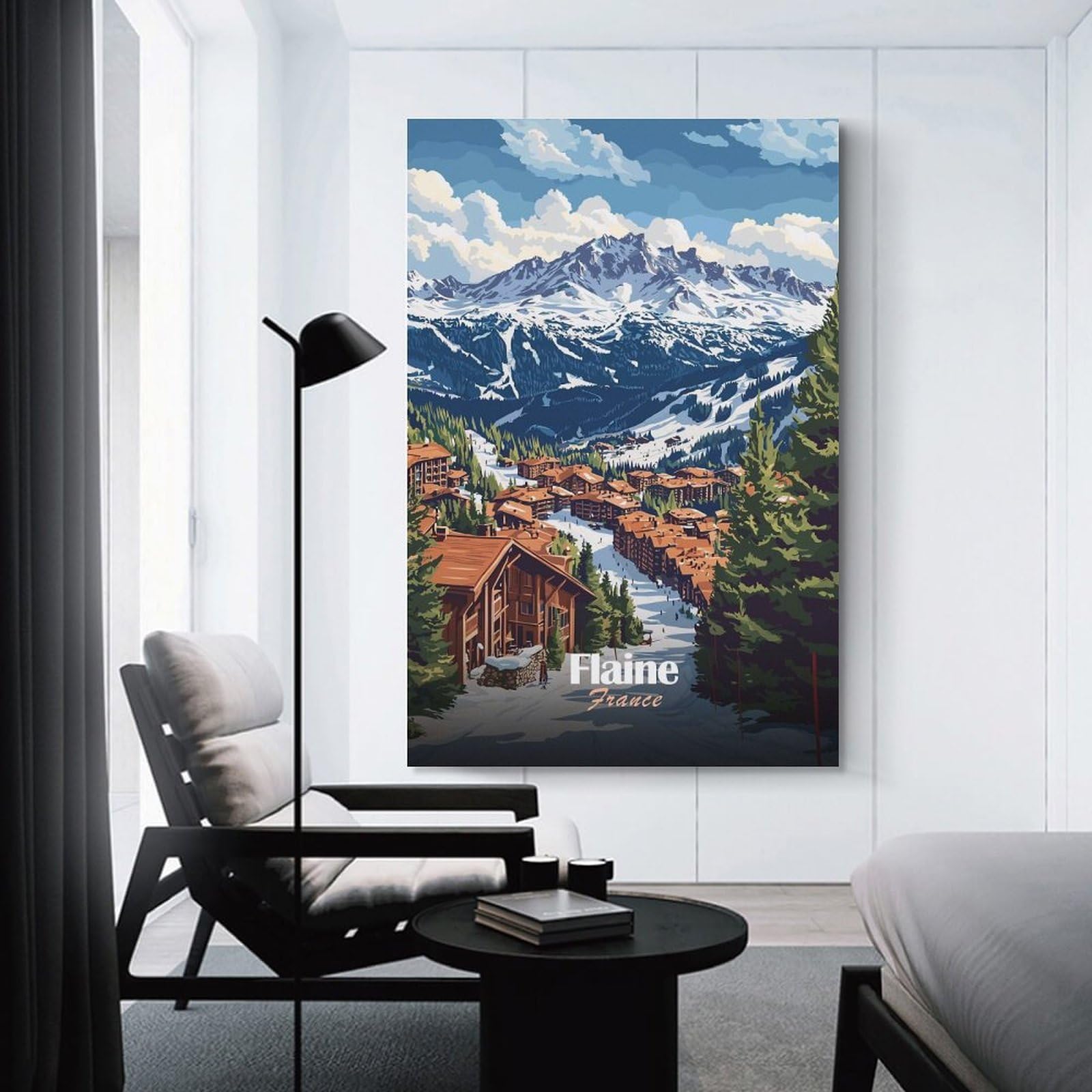 Junmoney Flaine, France Ski Resort Decorative Canvas Print, 24x36inch(60x90cm), for Home, Office, Studio Or Guest Room, Canvas Wall Art That Fits Changing Layouts