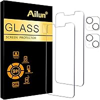 Vista 10 de Ailun Paquete de 2 protectores de pantalla para iPhone 12 Pro Max [6.7 pulgadas] + 2 protectores de lente de cámara, película de vidrio templado