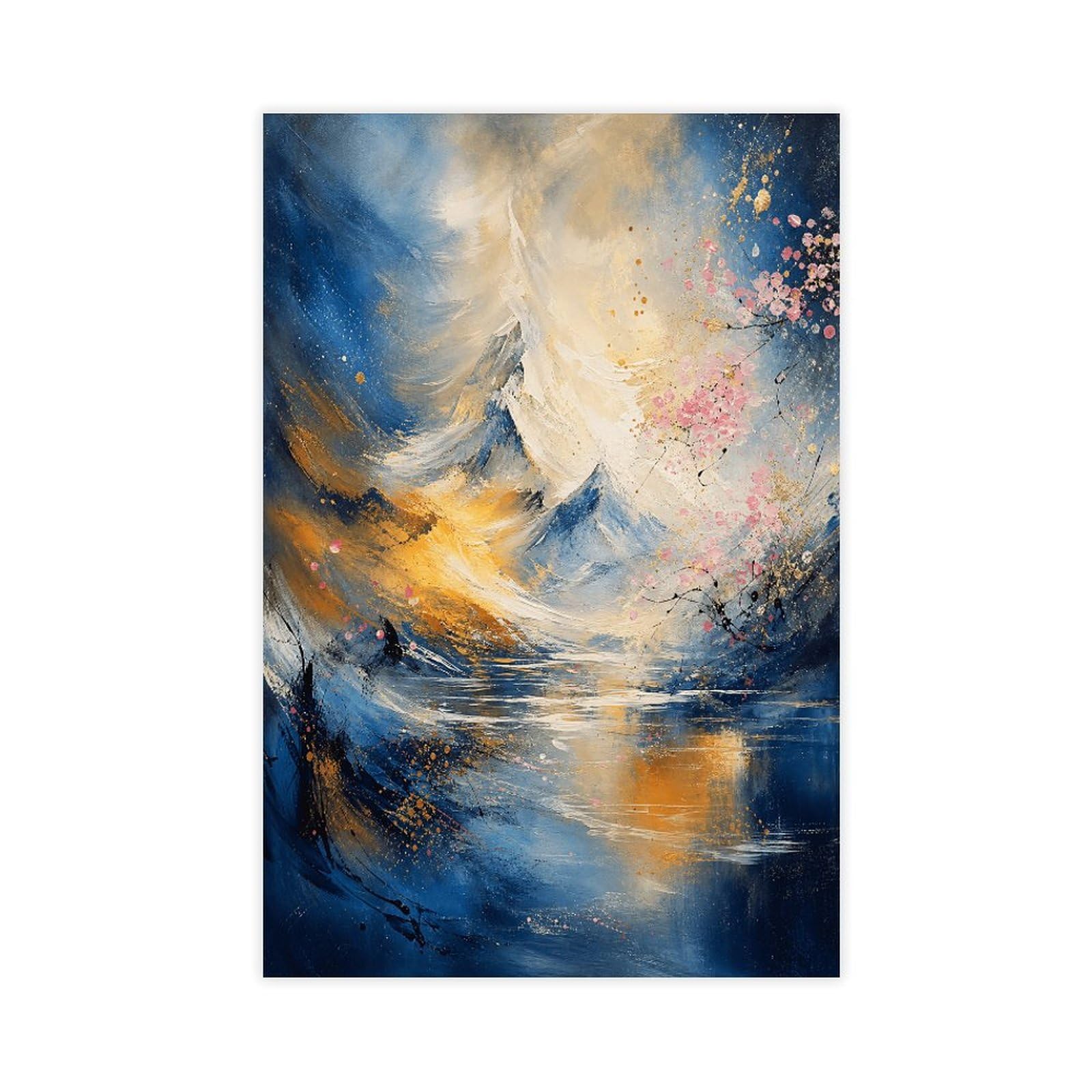 H3b8u2y5 Unframe-Style-19 Abstract Wave Landscape Canvas Wall Art, Cubist Studio