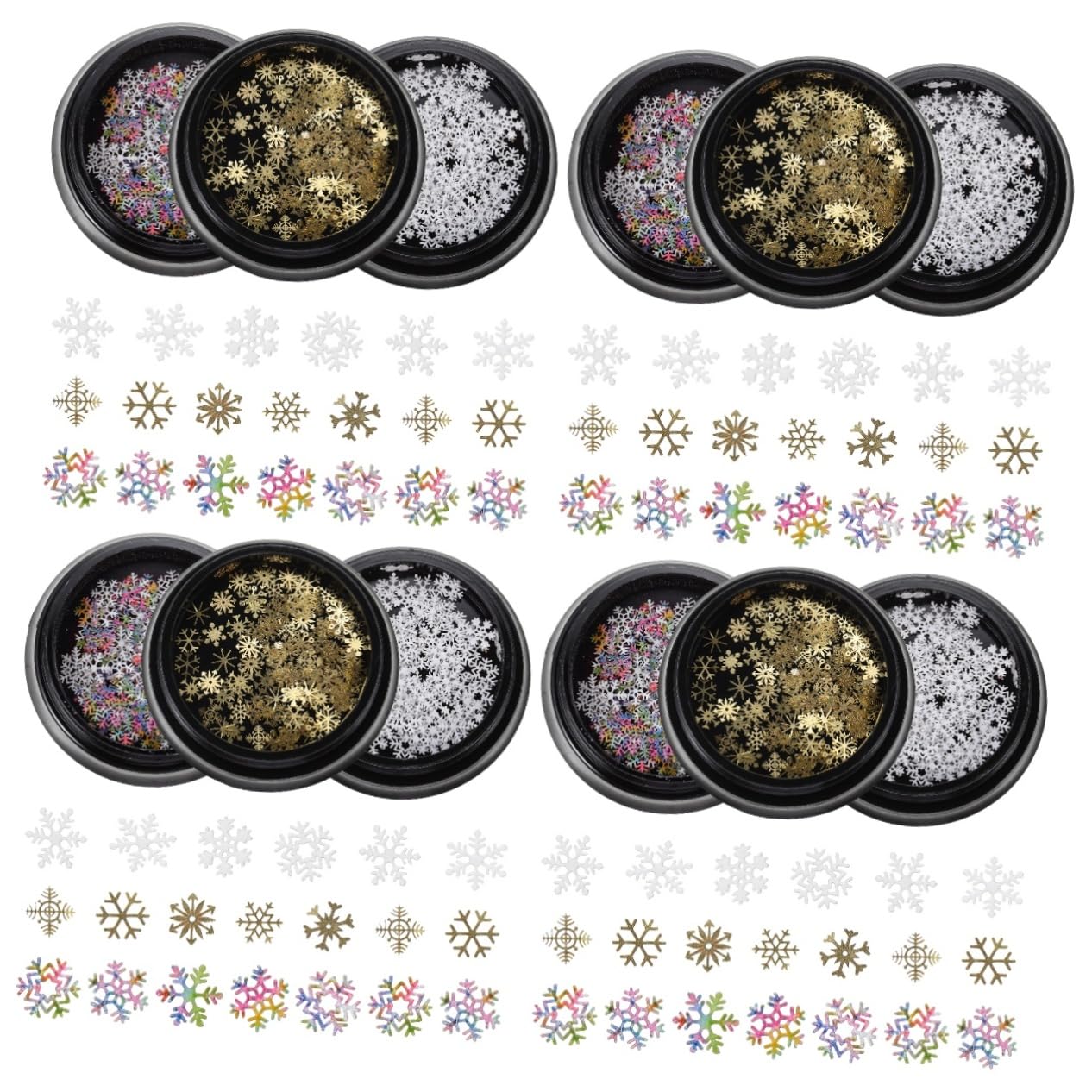Décor Noël ongles sans bavure : résolvez le manque d'éclat avec 12 boîtes de paillettes fines