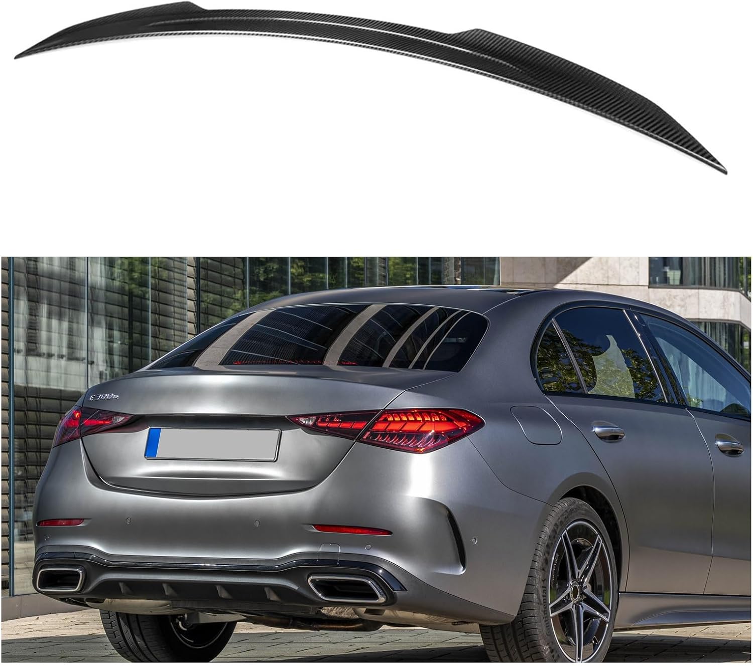 Rear Spoiler Compatible with Mercedes-Benz C Class W206 4 Doors 2022 2023 Rear Trunk Lip Spoiler Wing Vehicle Body Styling Kit