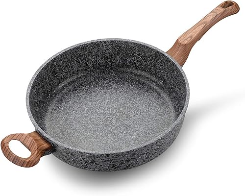 Miniatura 1 de Sartén antiadherente de piedra médica de 11.0 in de espesamiento, sartén multiusos para panqueques, sin humos, uso para cocina de inducción de gas