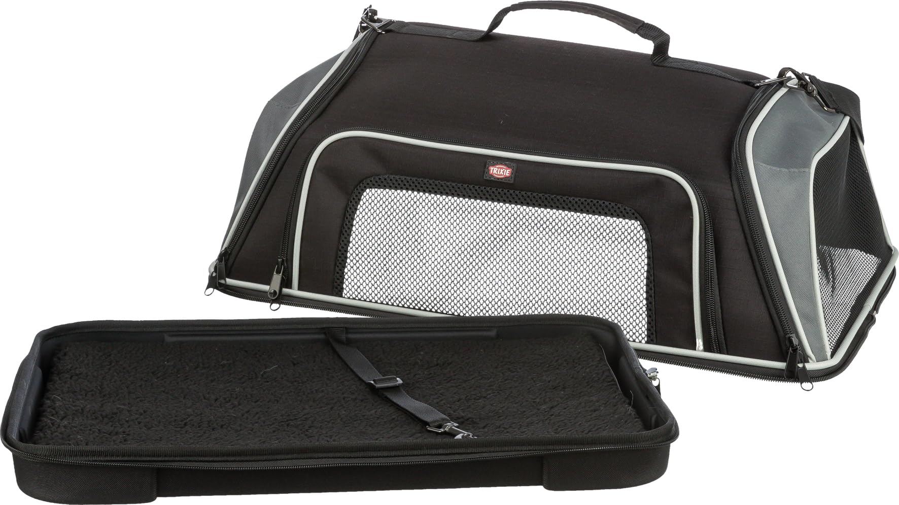 Trixie borsa aereo per borsa per cani imbarco nero/grigio 55x23x40 cm