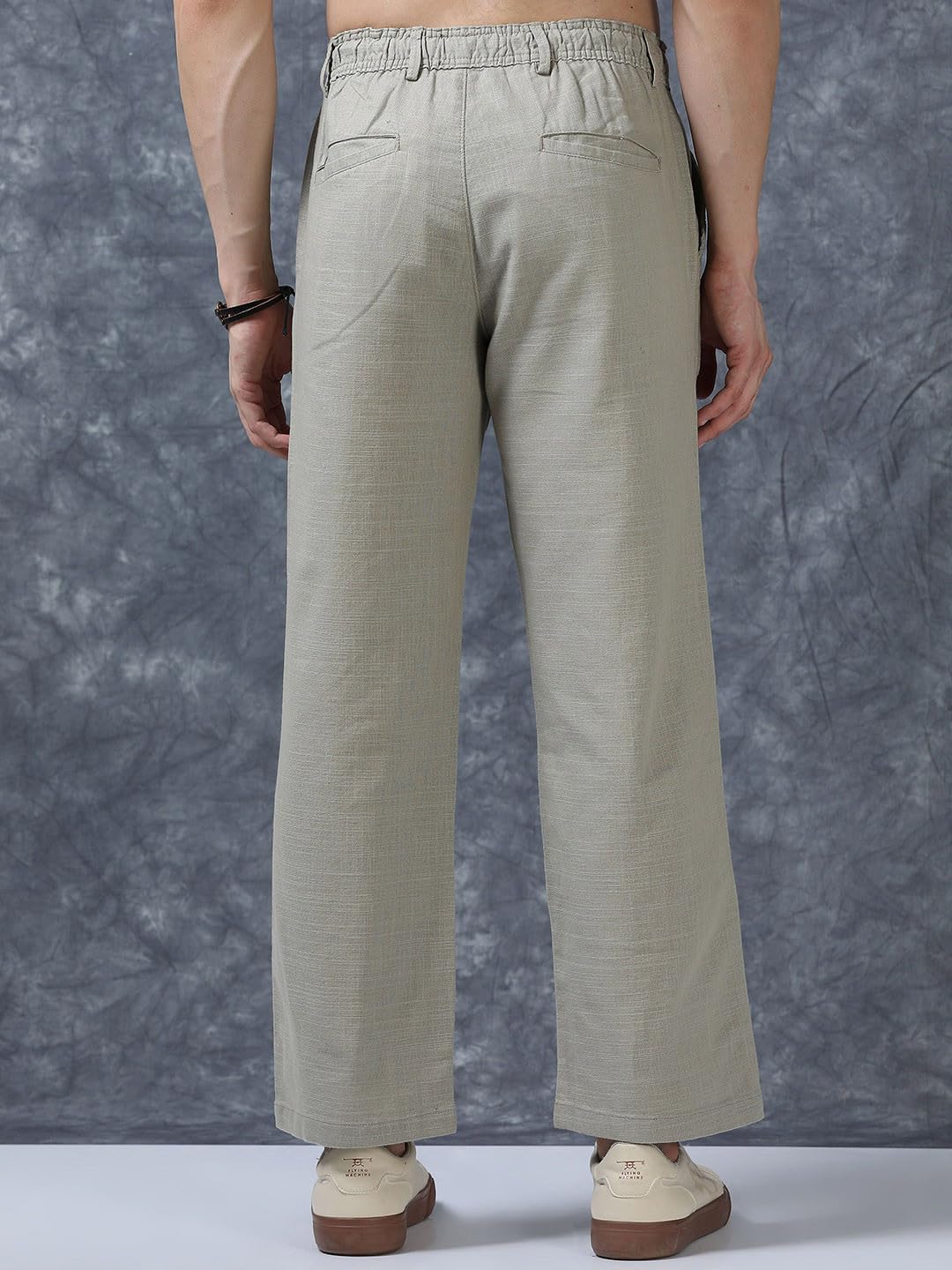 Shasmi Pantaloni da uomo in lino di cotone bianco, vestibilità comoda, casual, estivi, con coulisse, leggeri, comodi, per la spiaggia e tutti i giorni (pantaloni 289)