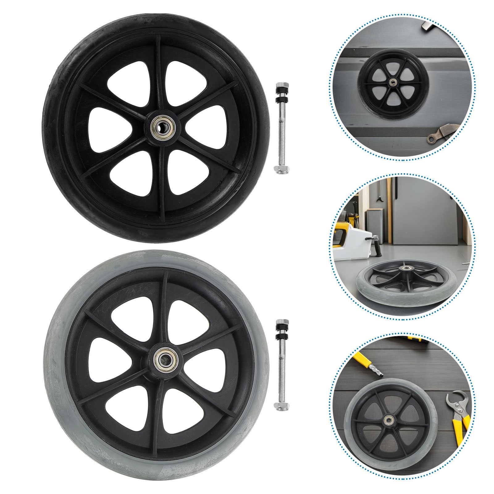 Levemolo 4 Ruedas Delanteras de Repuesto Material Abs y Acero Compatibles, Resistentes al Desgaste para Silla de Ruedas y Andador Uso Interior y Exterior