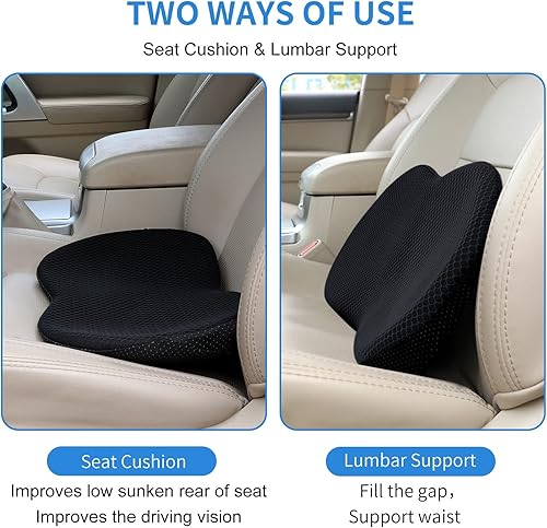 Miniatura 3 de LARROUS Cojín de asiento de automóvil para el conductor del asiento del automóvil, cojines de espuma viscoelástica para asiento de automóvil para