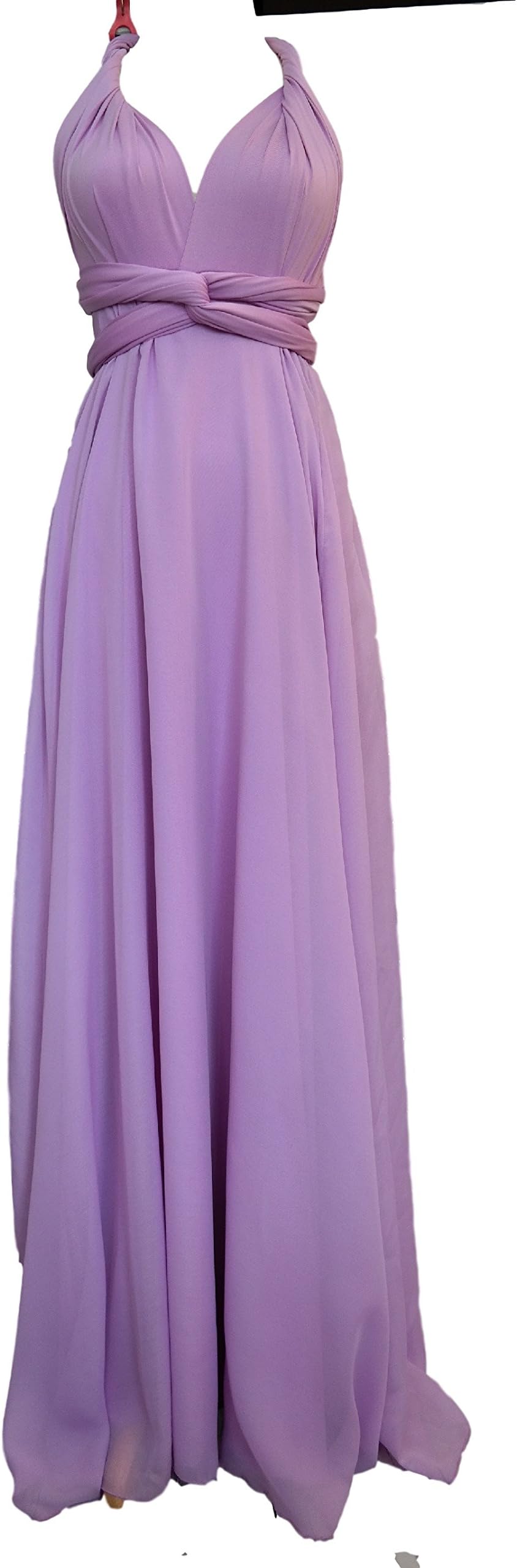 Full Length infinity Bridesmaids Dress in Lavender Purple Chiffon