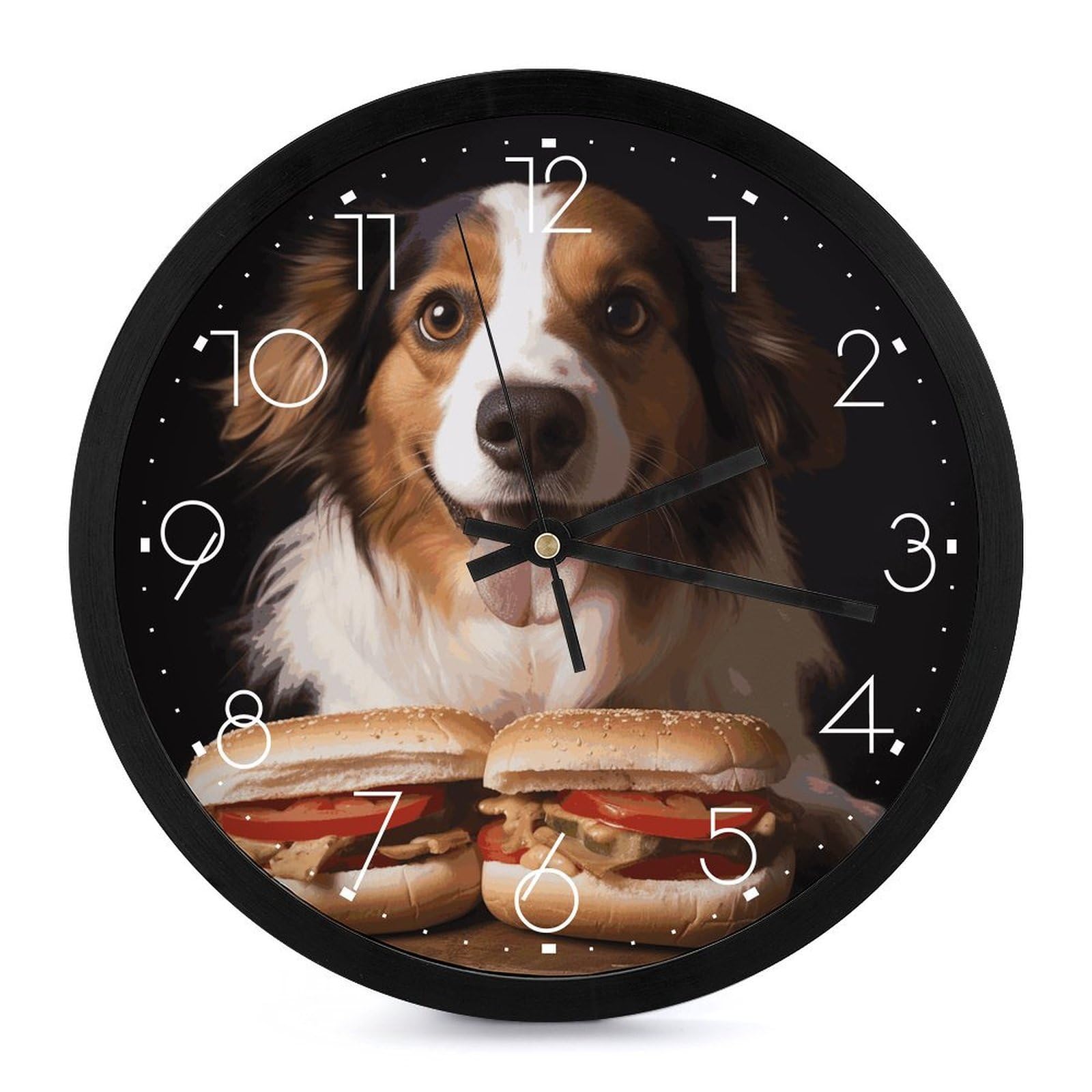 Horloge murale numérique ronde silencieuse de 25,4 cm pour salon et école