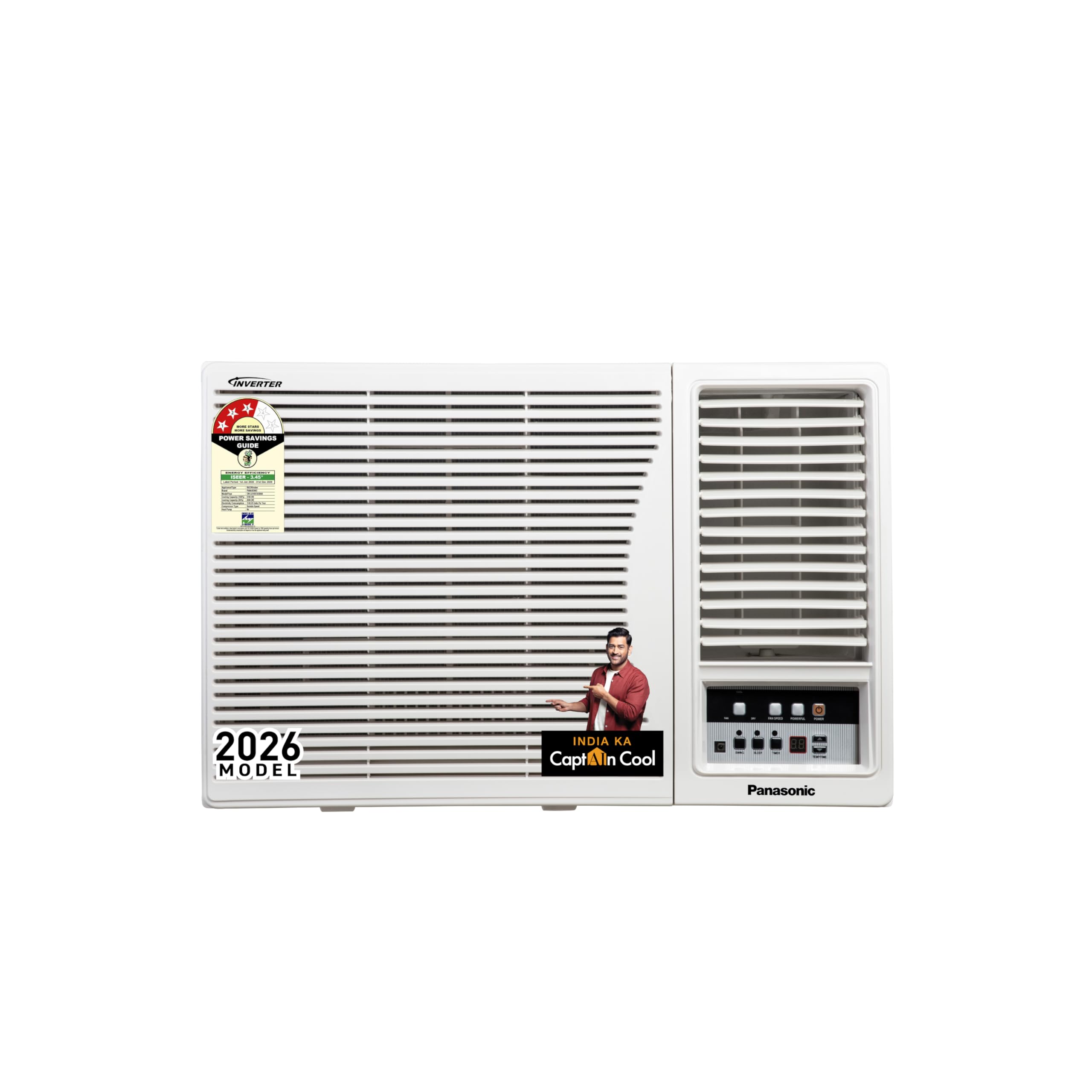 Panasonic 1.5 Ton 3 Star Inverter Window AC (50°C Oper., Copper Cond., 8in1 Convertible, 2-Way, PM0.1 Filter, ECO Mode, Powerful Mode, CW-LU183CG, White)