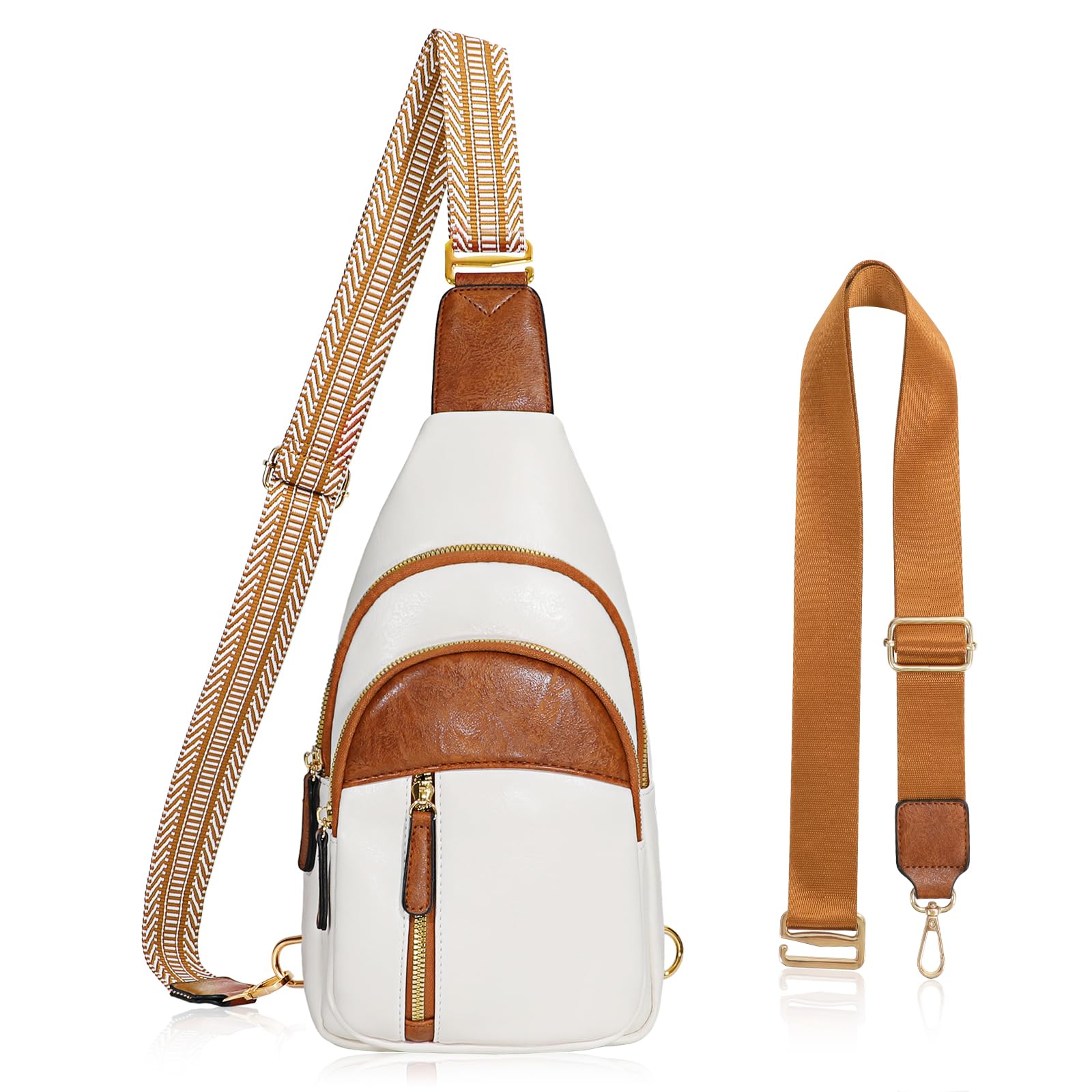 SUOSDEY Sling Bags for Women - Crossbody Leather Sling Backpack Chest Shoulder Bags for Casual Traveling Hiking Cycling