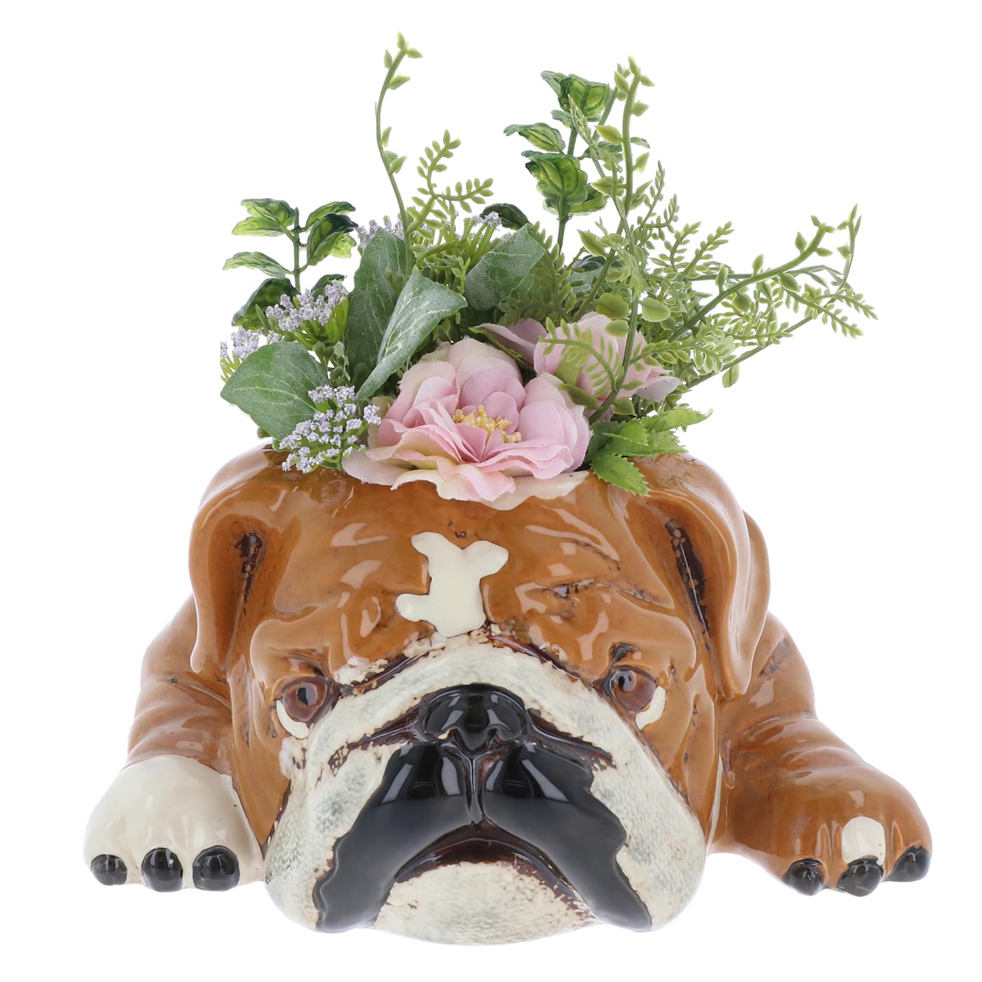 Shudehill Giftware Village Pottery Top Dog Planter - Beagle, Bulldog or Snoozing Bulldog Indoor Dog Design Plant Pots