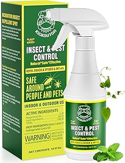 Household Peppermint Oil Spray for Bugs 16 OZ Natural Pest Control Spray for Home Kitchen Pet Safe Insect Killer Indoor Outdoor Use - Repel or Kill Ant Roach Spider Flea Fly Moth etc.