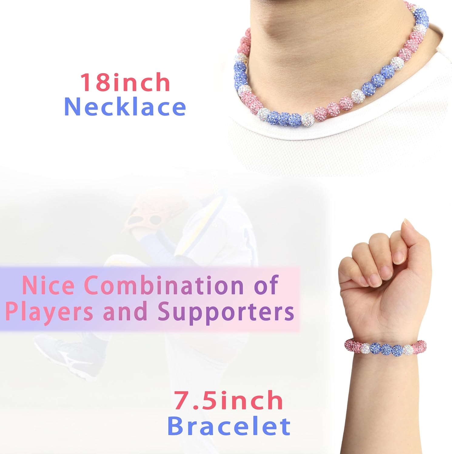 QINJIEJIE 16/18in Baseball Necklace and 7.5in Bracelet Set Baseball Drip Accessories Gifts for Men Player Tean Lover - Image 6