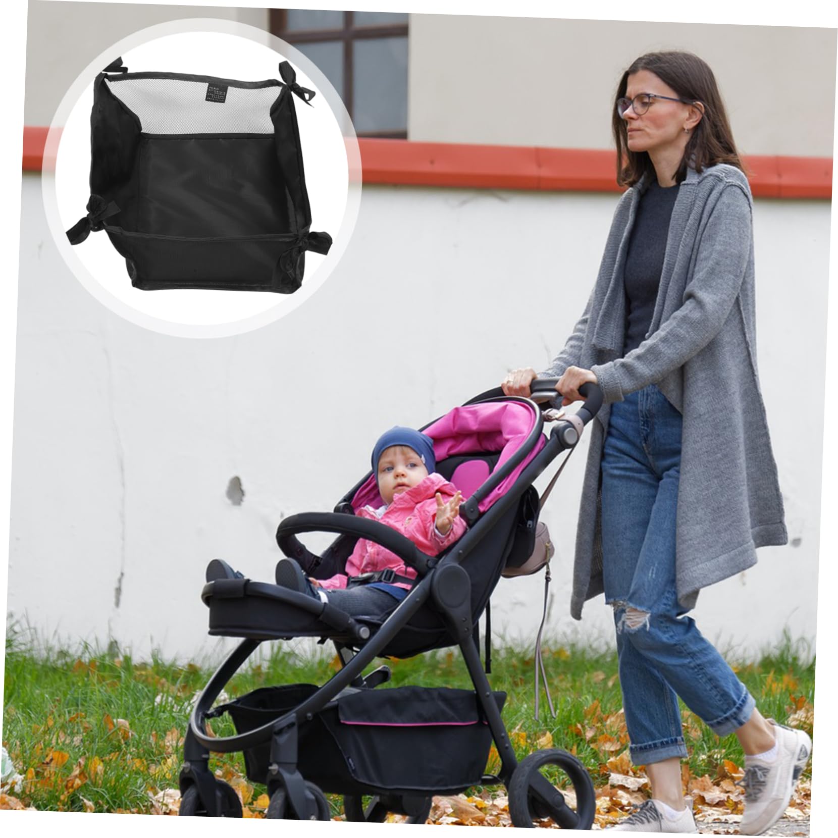 HANABASS 5 Piezas Bolsa Organizadora para Carrito de Resistente Oxford Fácil Instalación Cesta Inferior Flexible para y Accesorios Almacenamiento Seguro y Práctico para Cochecitos Pequeños