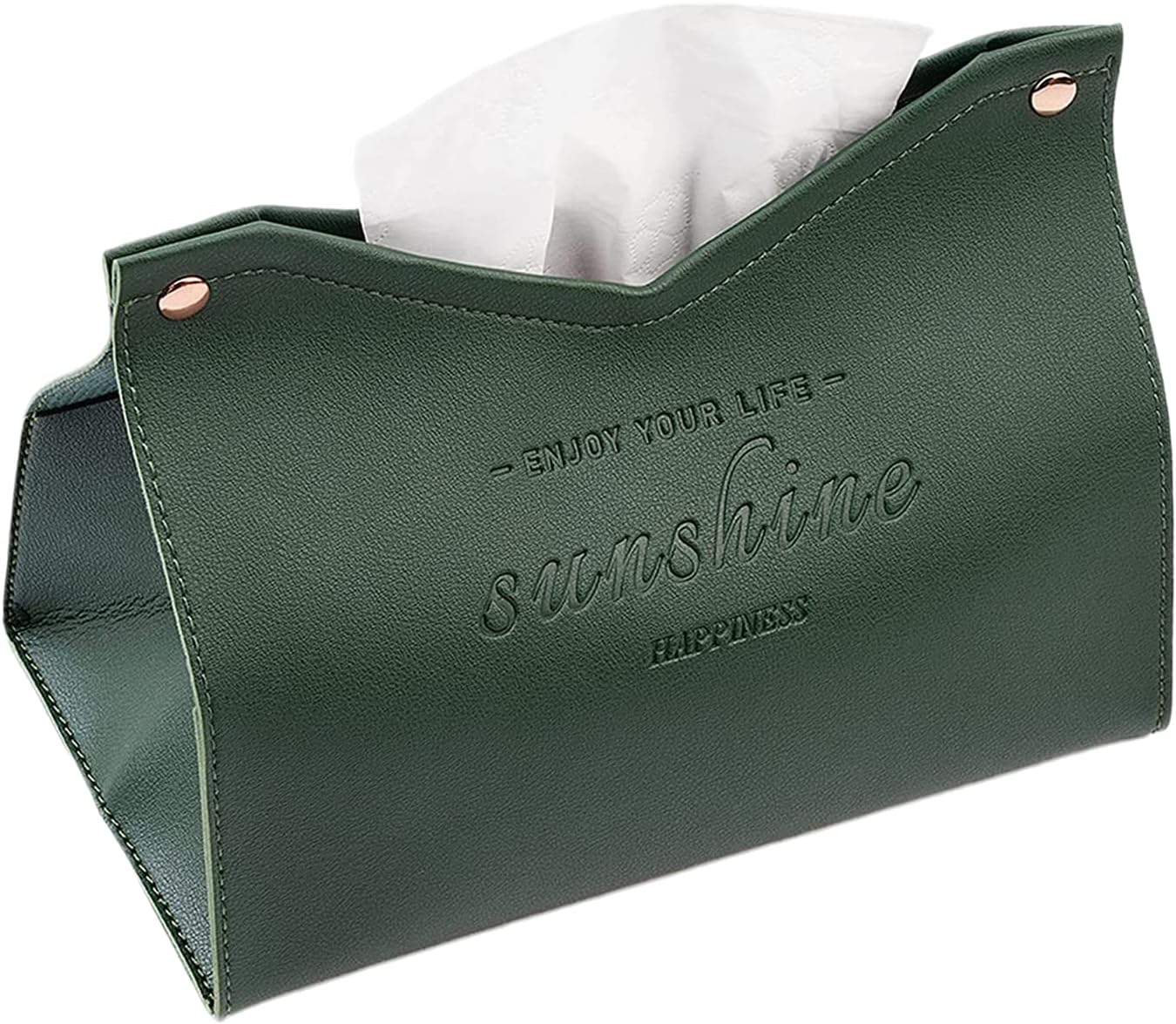 Rectangular Tissue Box Cube Boxes Cover Decorative Leather Material Waterproof Holder for Office, car, Home and Outdoor use.