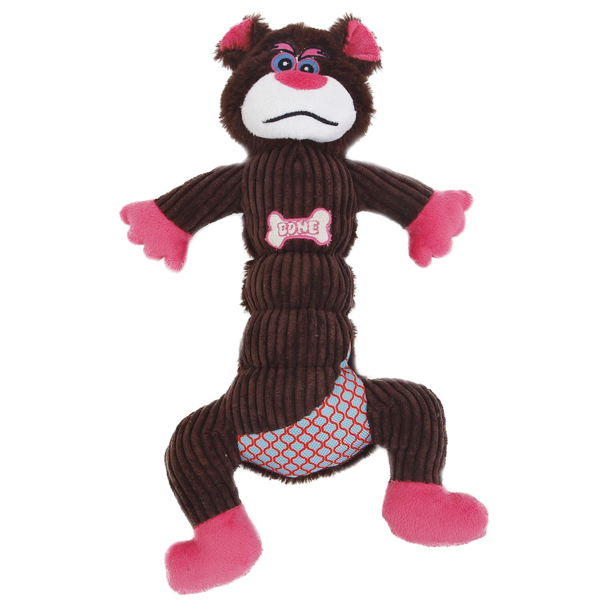 Pet Life 'Cuddle Plush' Bear Faced Ultra-Fill Squeaking Mesh and Plush Dog Toy
