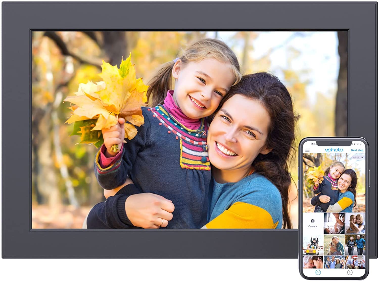 FULLJA WiFi Digital Photo Frame - 10-inch Smart Digital Picture Frame, Touch Screen HD IPS Display, 
