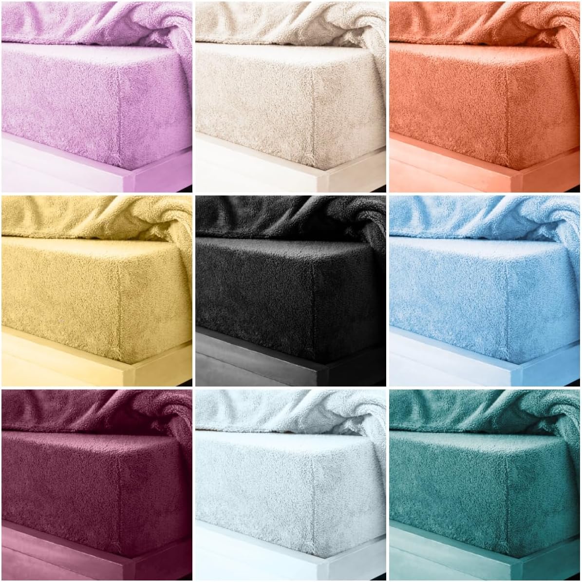New 30CM Extra Deep Teddy Sherpa Fleece Fitted Sheet Super King Size (Lilac), Plain Cosy Thermal