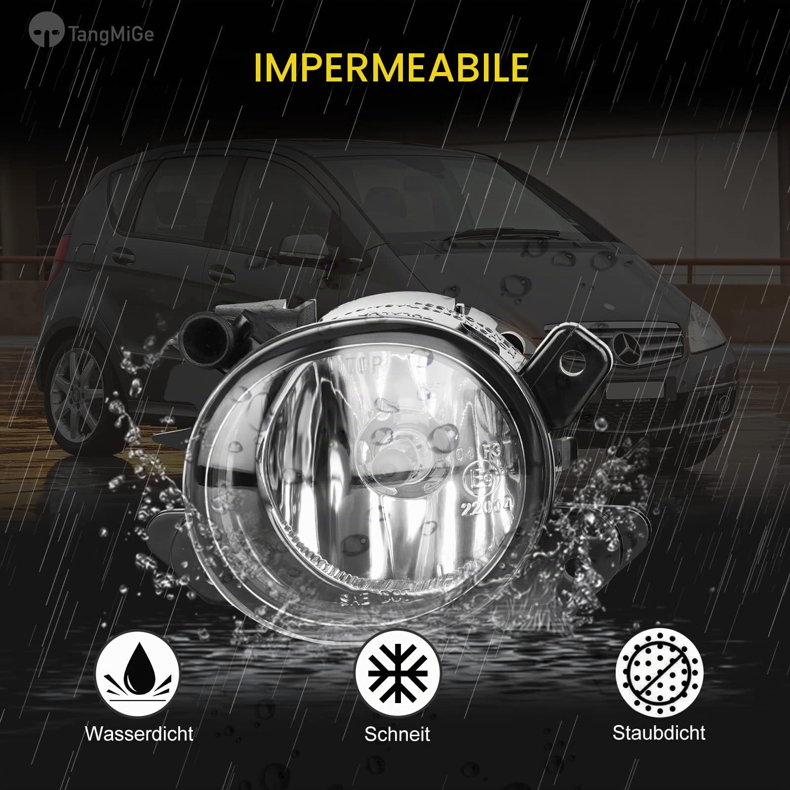 TangMiGe Fendinebbia compatibile con Mercedes Benz W169 W245 W204 S204 C219 W212 S212 C207 A207 X164 X156 X204 W164 W221 C216, SMART Fortwo 451 (Chiaro)