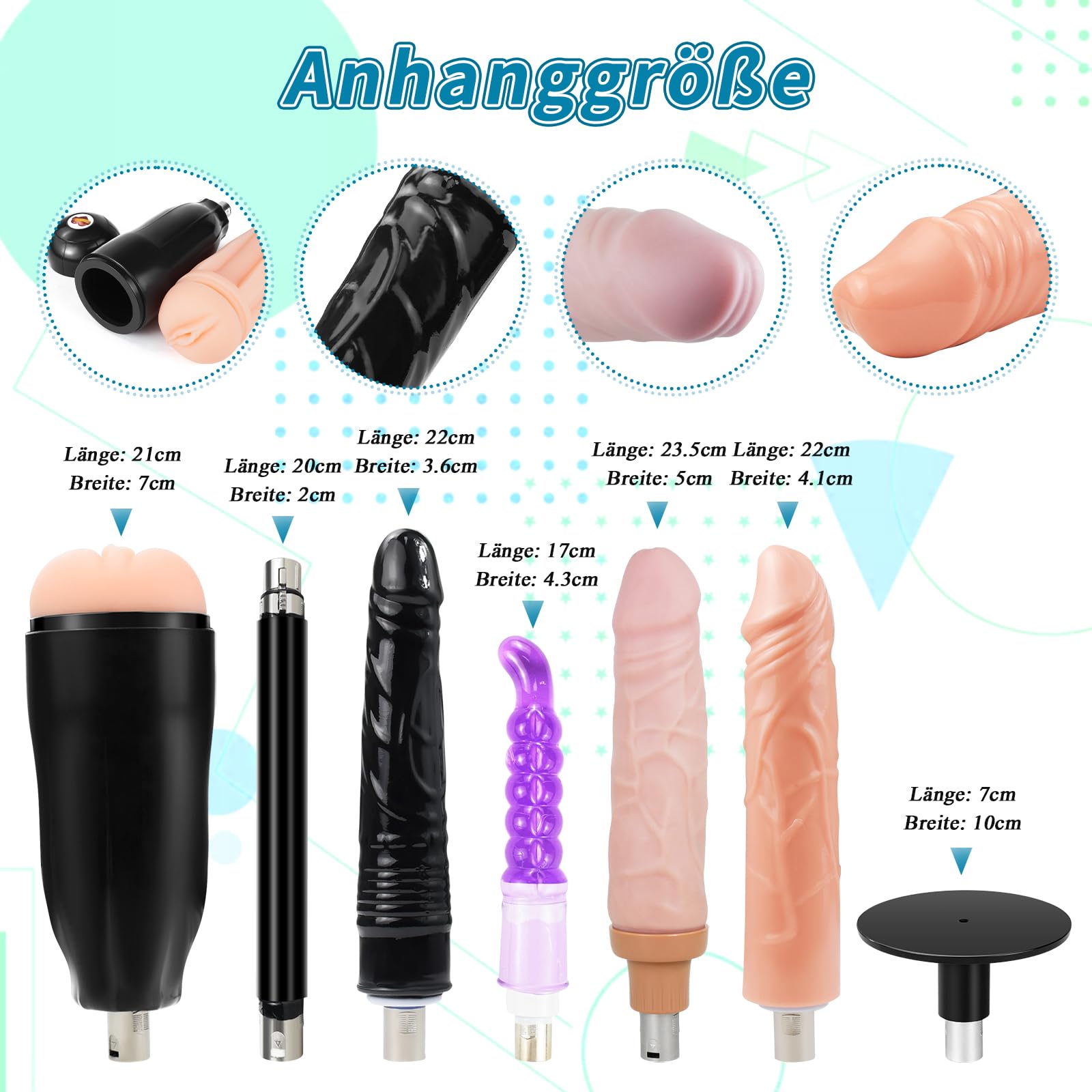 ANNGEOK Sexmaschine für Frauen und Männer Automatische Maschine Sex Spielzeug Fickmaschine Sexspielzeug SextoySet Kolben Dildo Maschine (6)