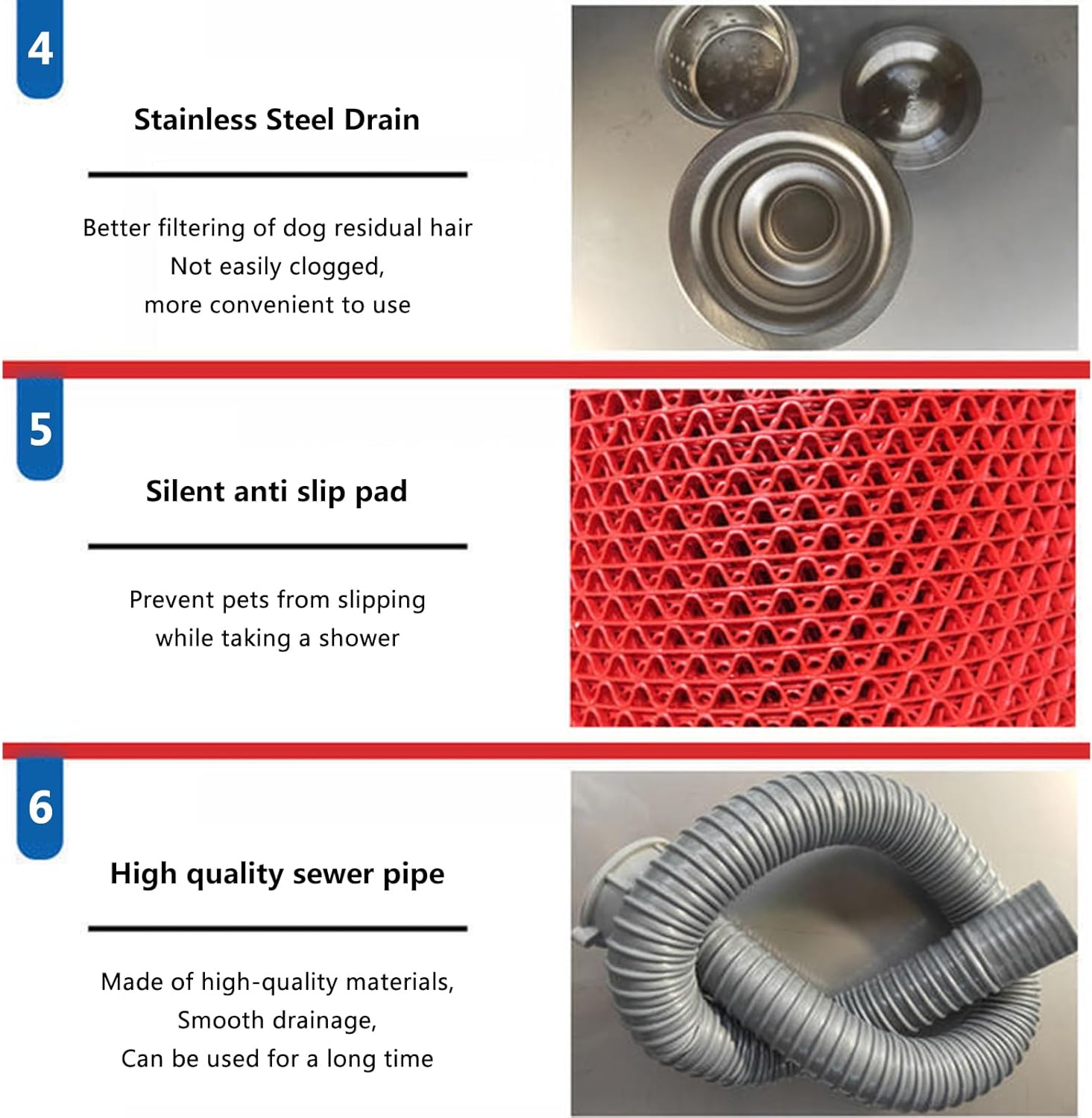 Professional Stainless Steel Dog Grooming Tub - 47in Pet Bathing Station for Dogs & Cats, Heavy Duty Dog Washing Sink with Faucet, Ideal Grooming Bathtub for Home Use