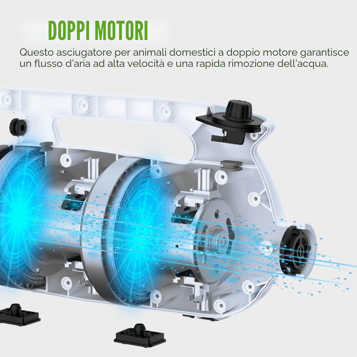 XPower Dryer per animali domestici regolabile a velocità e temperatura di controllo del cane, dryer per capelli con 3 nodi (B-163)