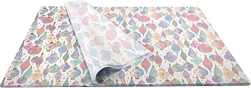 Miniatura 7 de Pañuelo de regalo impreso de Navidad de invierno desplegado, 20 x 30 pulgadas, 12 días (240 hojas)