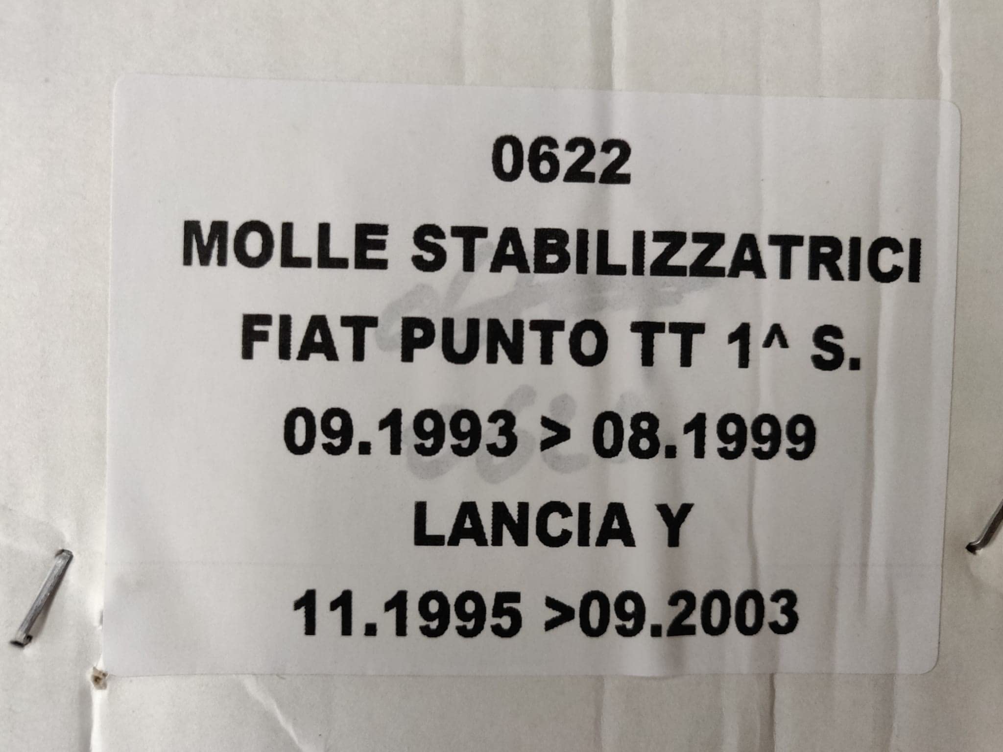 Kit 2 Molle Stabilizzatrici di Carico Posteriori per FIAT Punto 176 Lancia Y Rialzo Rinforzo 0622