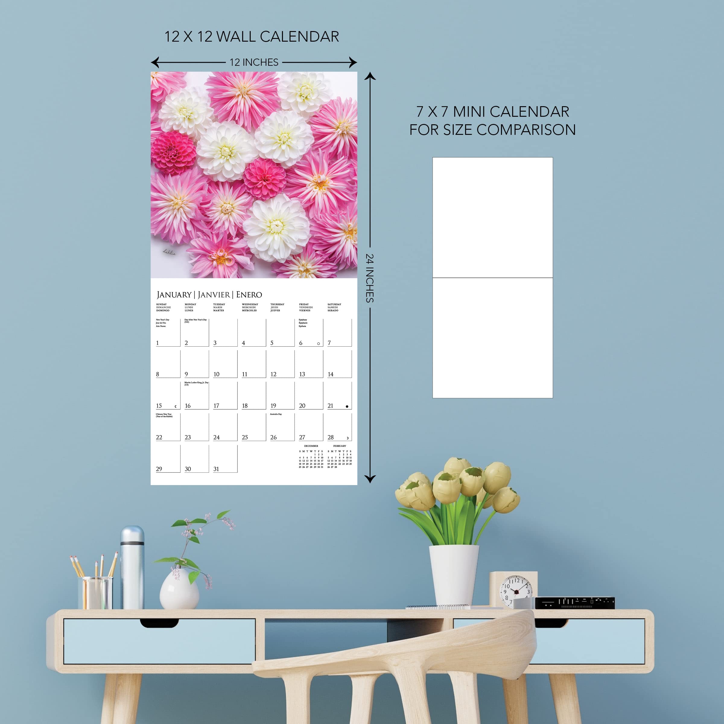 Graphique Italia Calendario De Pared 2023 | 12 X 12 Pulgadas | Papel