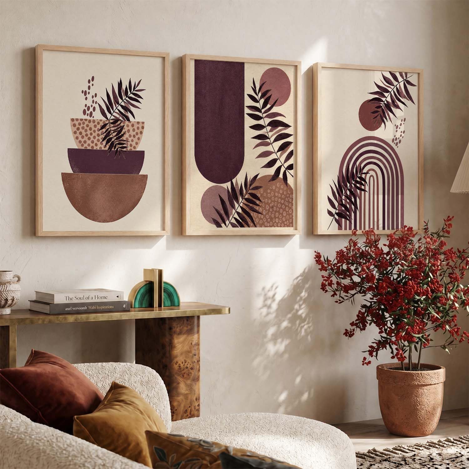 BOHO Wall Art Set - 3 Framed Prints -8 BOHO Wall Art Set - 3 Framed Prints -8