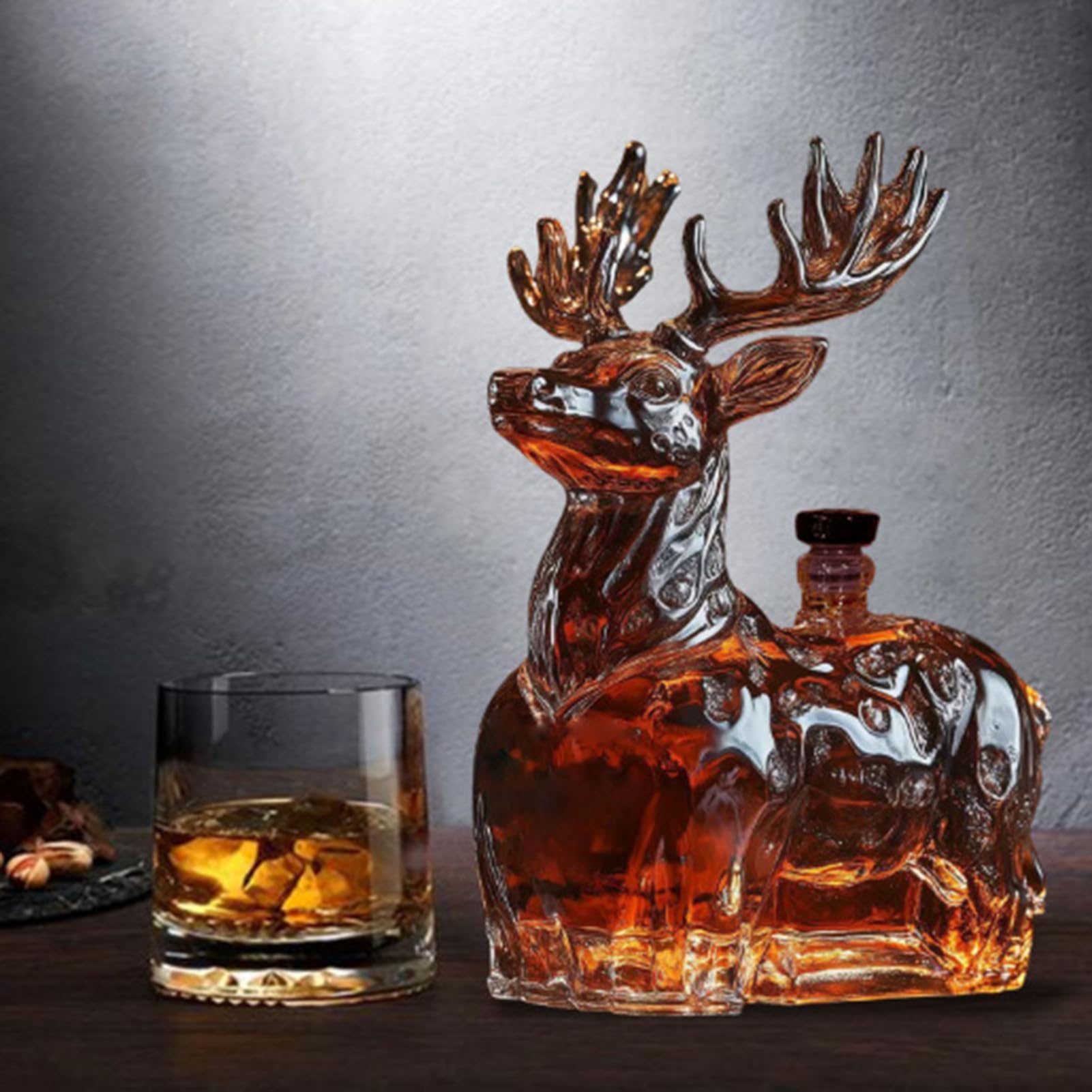 Decanter Per Whisky | 120 Ml Contenitore A Forma Di Cervo - Decanter per Whisky in Portabottiglie,Per Uomo Papà Fidanzato Regalo Compleanno Bourbon Vodka Brandy Tequila