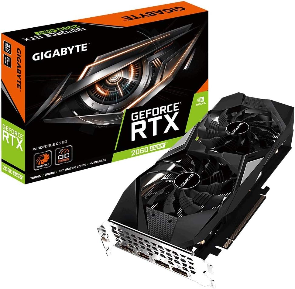 GIGABYTE GeForce RTX 2060 Super WINDFORCE OC 8G Graphics Card, 2X Windforce Fans, 8GB 256-bit GDDR6, GV-N206SWF2OC-8GD Video Card