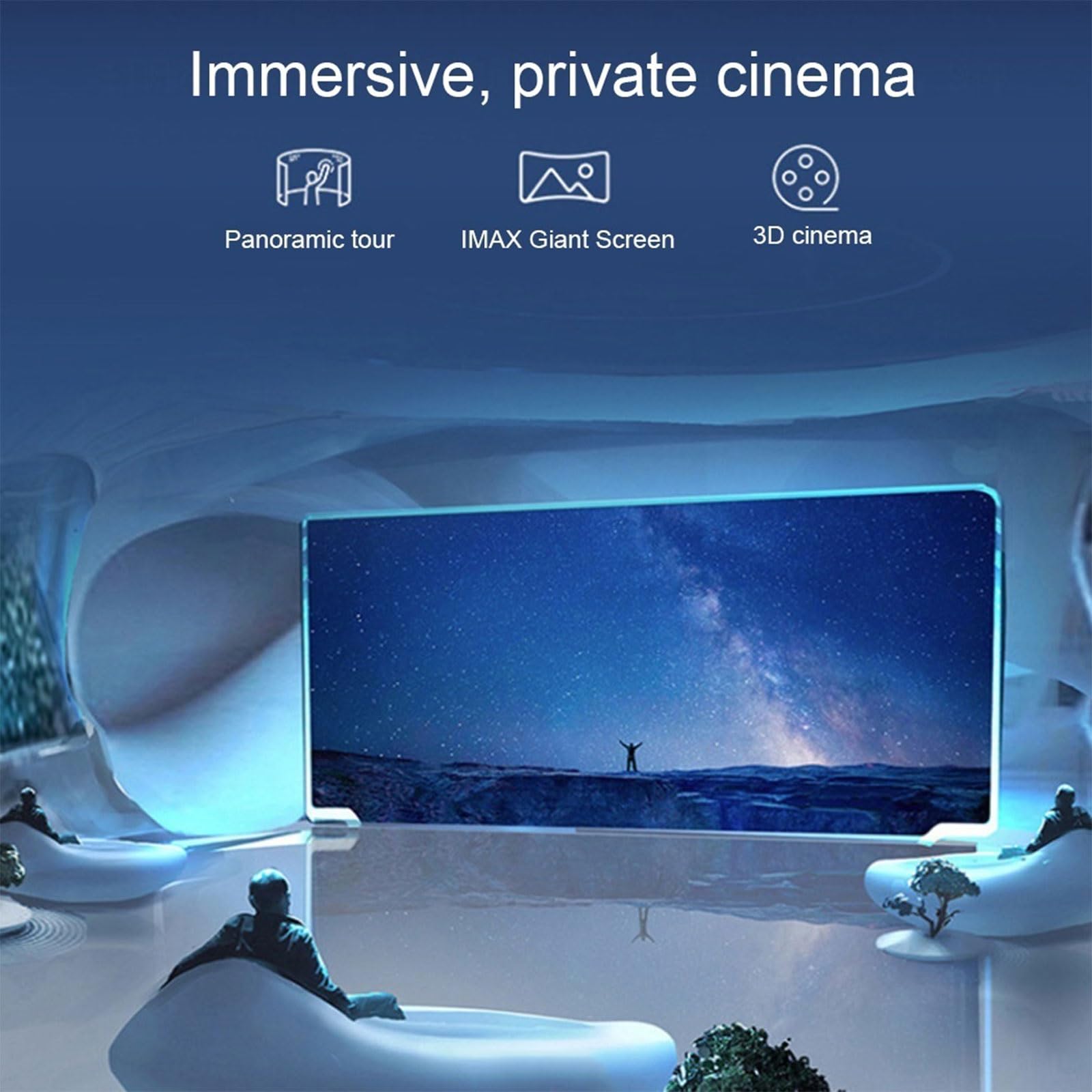 Casque VR, Casque Réalité 3D Virtuelle, Lunettes de Réalité Virtuelle 3D Compatible avec Smartphones Android/iPhone de 4,7 à 7,2 Pouces, Casque de Réalité Virtuelle pour Films Et Jeux(F)