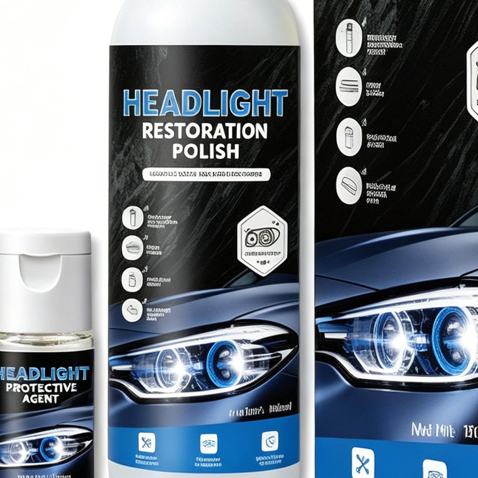 Renowator Reflektorów Samochodowych,Ochrona przed Słońcem, Poprawa Przejrzystości,Płyn Do Renowacji Lamp Samochodowych - Dla Początkujących, Profesjonalistów, Garażu, Warsztatu, Podróży I Jazdy