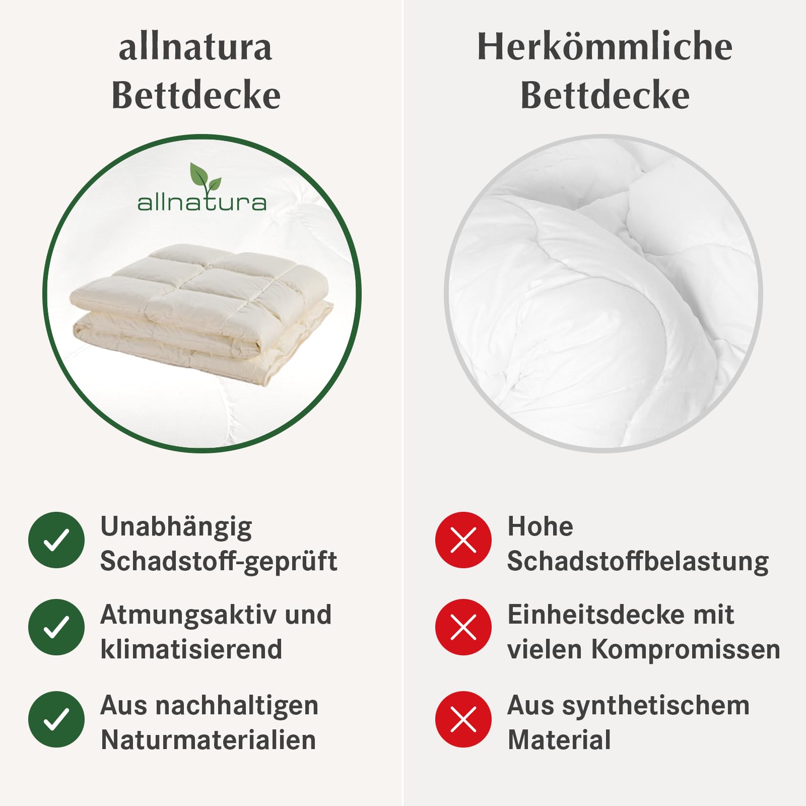 allnatura Kinder-Bettdecke Cotona 80x80 Duo - Wärmeisolierende Bio-Baumwolldecke für Babys & Kleinkinder, allergikerfreundlich & vegan - Perfekt als Duo-Decke für Kinder- und Reisebetten
