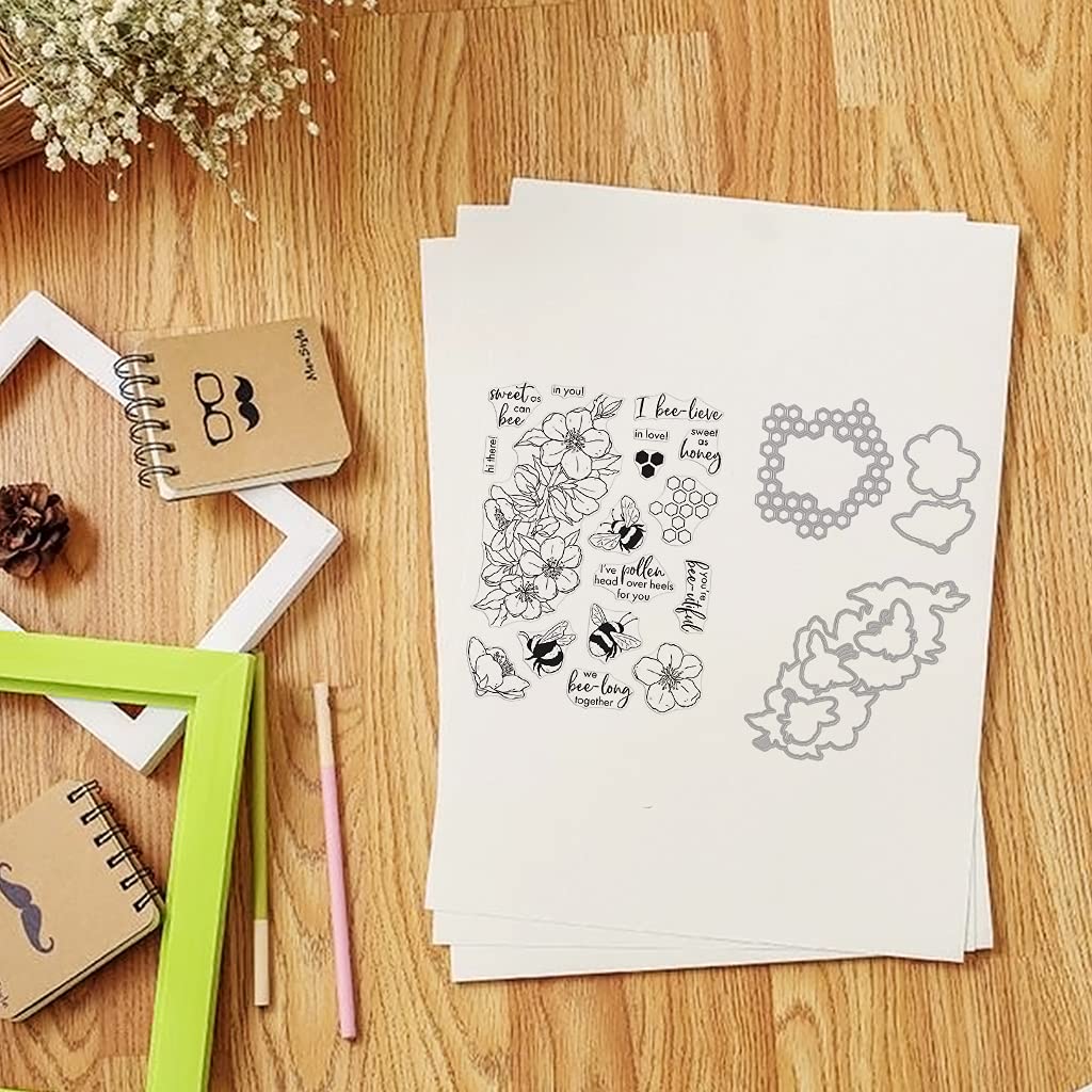 Set Fustelle E Timbri Per Scrapbooking, Stella E Cuore A Cinque Punte, Acciaio E Silicone, Per Biglietti Fai Da Te