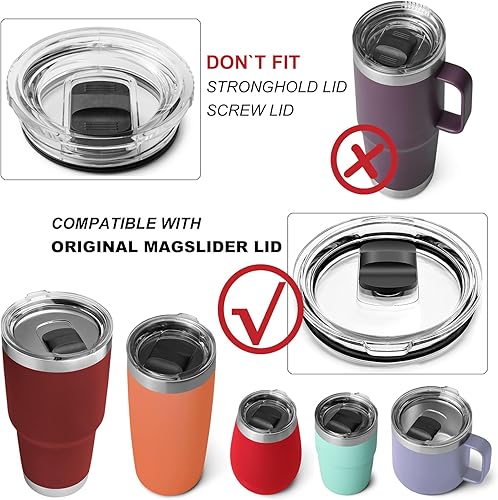 Miniatura 3 de Reemplazo magnético de tapa deslizante, bloque de empuje de repuesto magslider compatible con tapas YETI de 10 onzas, 14 onzas, 16 onzas, 20 onzas,