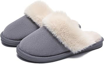 Women's and Men's Slippers Winter Warm Faux Fur Slippers Soft Flat Plush Slippers Non-Slip Outdoor/Indoor - with Super Quality
