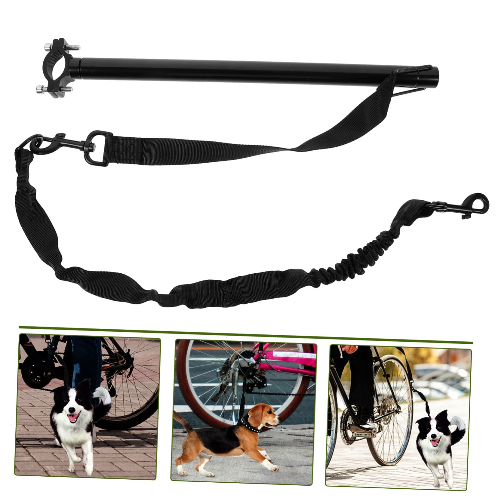 Sosoport 1set Guinzaglio Da Ciclismo Per Cani Con Flessibilità Per Passeggiate All Aperto Accessorio Pratico Per Amanti Degli Animali Nero