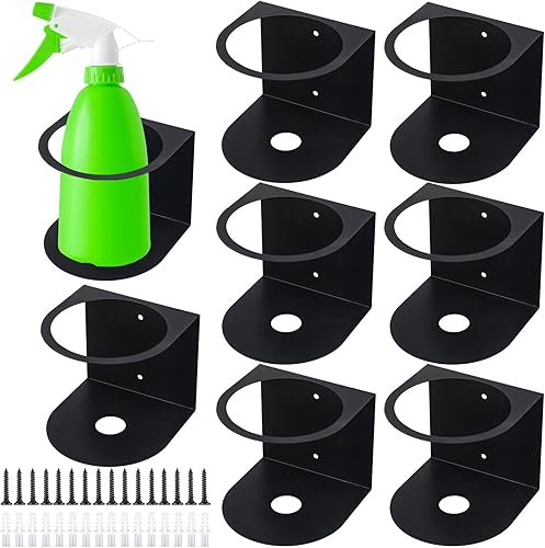 Miniatura 9 de Gerrii Soporte para botellas de aerosol de acero inoxidable cepillado, 2 piezas, estante de almacenamiento para el hogar, garaje, soporte para latas