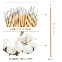 Vista 3 de 800 hisopos de algodón puntiagudos con estuche de almacenamiento, hisopo de algodón microblading de precisión de 4 pulgadas, micro palos