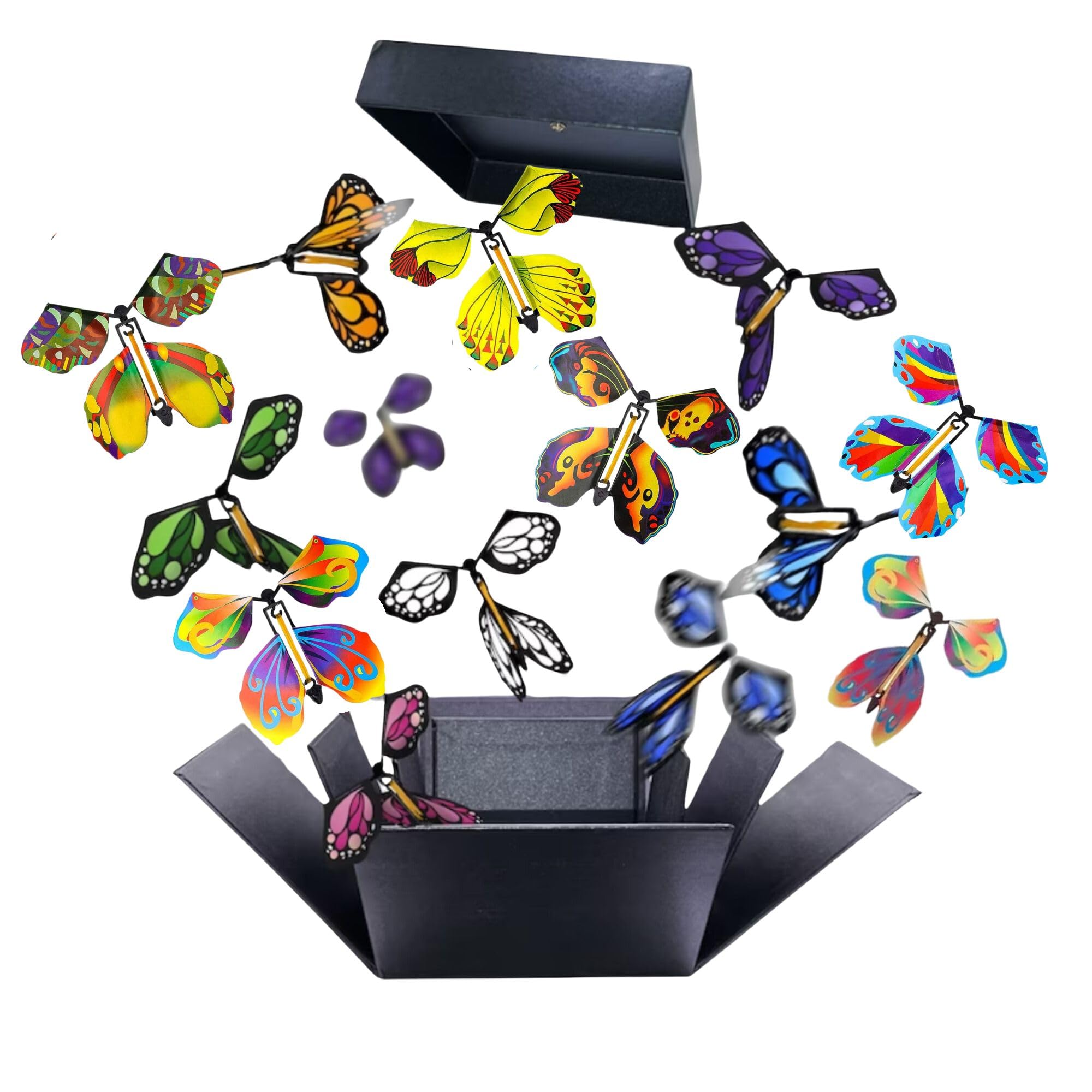 Jainchan - Magic Flying Butterfly Toy Game | Wind Up Toy for All Age | Create DIY Customized Card/Box Flutter Butterflies | Made with Rubberband Windup Novelty Gag Toy (Pack of 24) (B0DBG9P7VD) Amazon Price History, Amazon Price Tracker