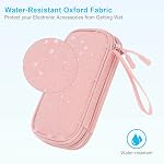 Lacdo Organisateur électronique, organisateur de câble de voyage sac Pouch Tech Accessoires électroniques étui chargeur double couche portable pour câble, cordon, chargeur, téléphone, écouteur, banque de puissance, rose clair