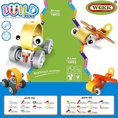 Miniatura 3 de 30 piezas de bloques de construcción de juguetes de ensamblaje, vehículos desmontables y juguetes de aviones, juego de juguetes sensoriales para