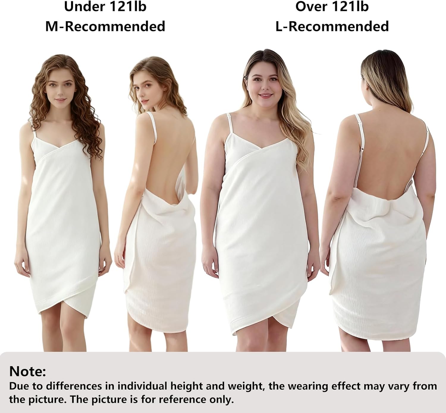 Women's Towel Wrap Robe with Adjustable Straps, Ultra Absorbent & Quick-Dry Bathrobe for Home and After Shower, M–L - Image 3